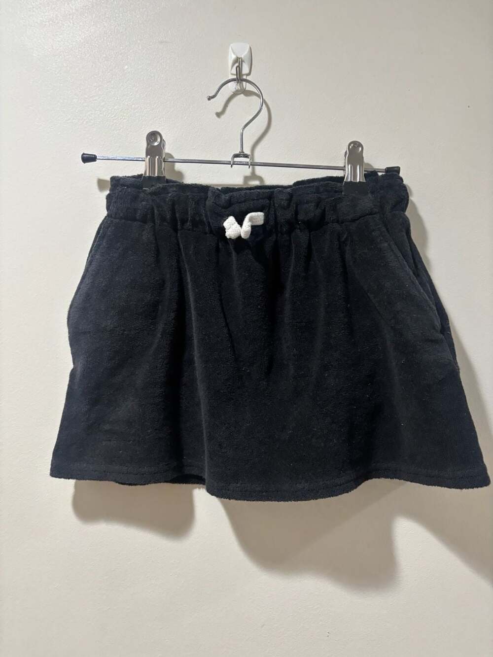 Cat & Jack Girls Black Terry Cloth Skater Skirt Size M 8